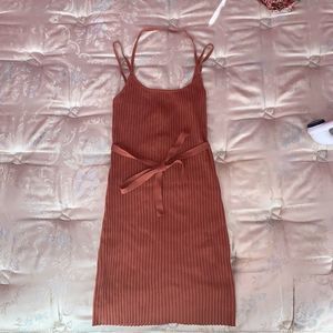 ASOS Design rib knit cami mini dress with tie detail